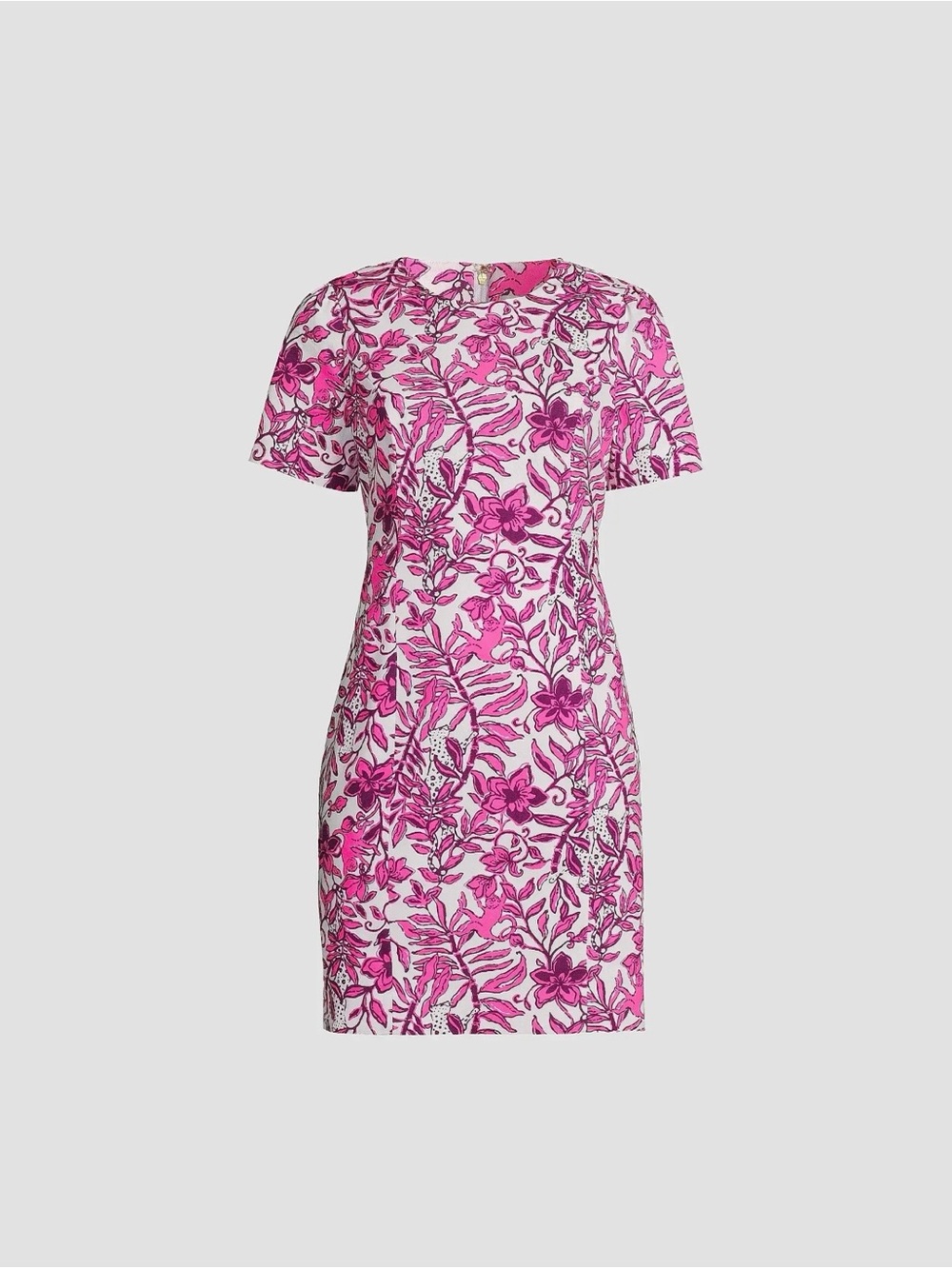 NWT Mila Floral Short-Sleeve Shift Dress in Pink